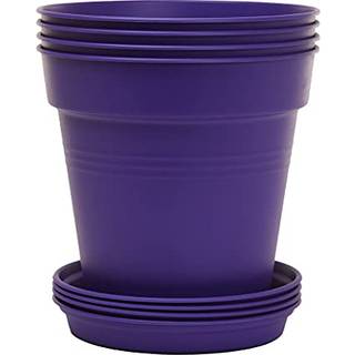 Mintra Home Garden Pots 4pk - Blomster Herbs Plants Indendørs udendørs farverige engrosbulk (lilla 19 cm diameter (7,5in))