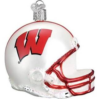 Old World Christmas Ornamenter: University of Wisconsin Badgers Glass bl?st ornamenter til juletr?hjelm