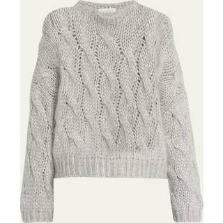 Brunello Cucinelli Cable-knit mohair and wool-blend sweater - brown - L