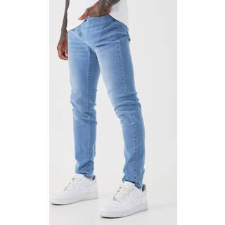 Mens Light Blue Skinny Stretch Washed Jeans