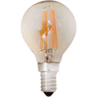 Filament dekorationspære, LED dæmpbar globe, E14, 4W, Ø 45 mm amber - Transparent