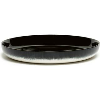 Serax - High Plate Dé White/Black Var B - Suppeskåle - Ann Demeulemeester - Sort,Hvid