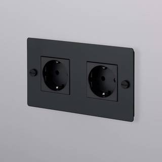 2G dobbelt stikkontakt, sort • Buster + Punch