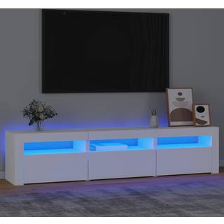 tv-skab med LED-lys 180x35x40 cm hvid