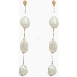 3-pearls earchain - Forgyldt - Sorelle - Guld One Size