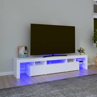 Tv-Skab Med Led-Lys 260X36,5X40 Cm - 200 cm / Hvid