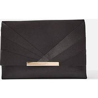 Accessorize Accessorize Black Satin Fold Over Clutch Bag