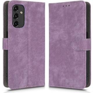SKALO Samsung A14 4G/5G Flip Cover m. pung i PU-læder - Lilla