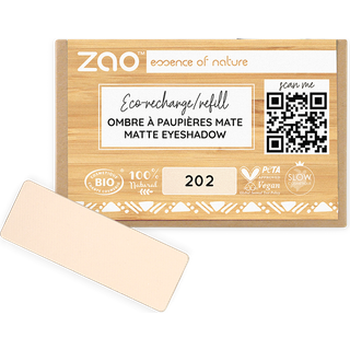 Zao Øjne Eyeshadow & Primer Refill Rectangular Eyeshadow Matt 202 Brown Beige 1,3 g () - 1,3 g
