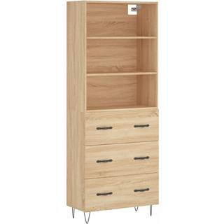 højskab 69,5x34x180 cm konstrueret træ sonoma-eg