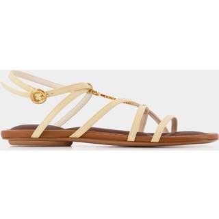 Jacquemus Embellished leather sandals - white - EU 35