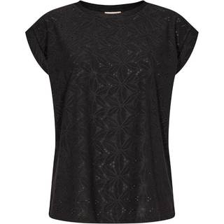 Freequent T-shirt - FQBlond Blomstret Sort Str. XS Freequent.dk