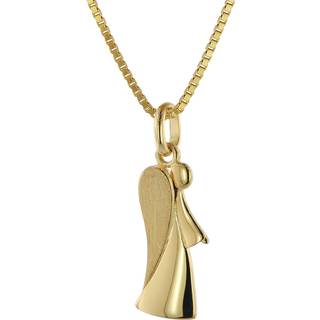 trendor 39630 Engel-Anhänger Gold 333 (8 Karat) mit vergoldeter Kette