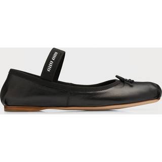 Miu Miu Logo leather ballet flats - black - EU 37