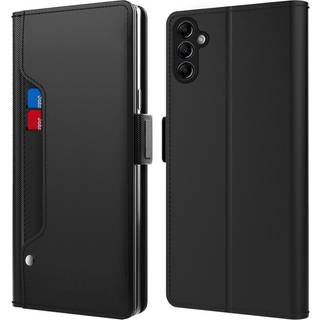 SKALO Samsung A14 4G/5G Kortholder Mirror Flip Cover - Sort
