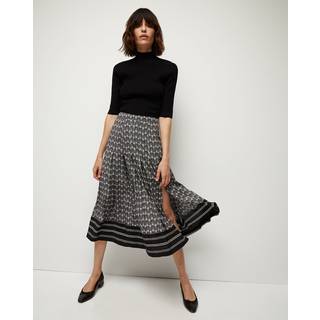Veronica Beard Norris logo silk-blend midi skirt - black - XXS