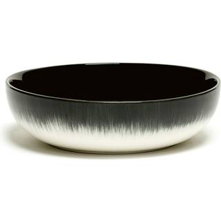 Serax - High Plate Dé White/Black Var B - Suppeskåle - Ann Demeulemeester - Sort,Hvid