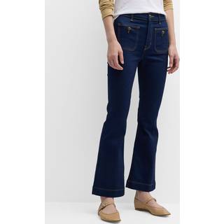 Veronica Beard Carson cropped flared jeans - blue - 24