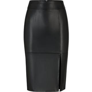 Slim fit pencilnederdel i læder