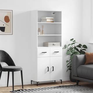 højskab 69,5x34x180 cm konstrueret træ hvid
