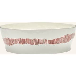 Serax Ottolenghi Feast salatskål Ø27,5 cm White stripes-red