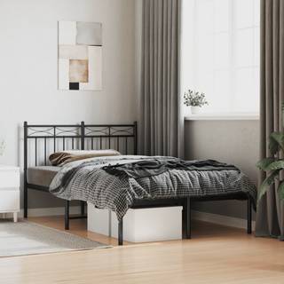 sengeramme med sengegavl 120x190 cm metal sort