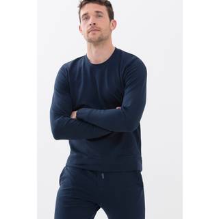 Mey Herren Sweatshirt blau Baumwolle & Mix unifarben