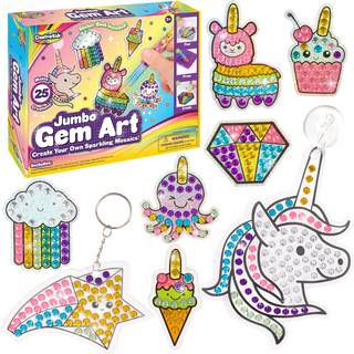 Jumbo Gem Art Diamond Maleri Kit - 1200 stk - Lav dine egne klistermærker Keychains SunCatchers Magneter - Kunst og håndværkssæt til piger i alde