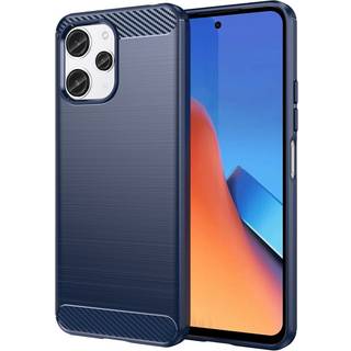 SKALO Xiaomi Redmi 12 4G/5G Armor Carbon Stødsikker TPU-cover - Blå
