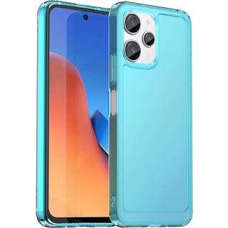 SKALO Xiaomi Redmi 12 4G/5G Transparent TPU Metal Buttons Cover - Turkis
