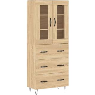 højskab 69,5x34x180 cm konstrueret træ sonoma-eg