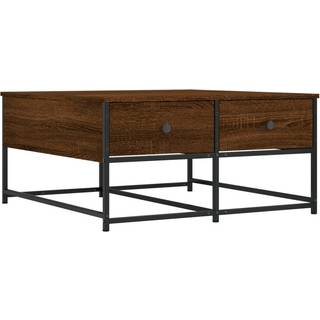 sofabord 80x80x40 cm konstrueret træ brun egetræsfarve