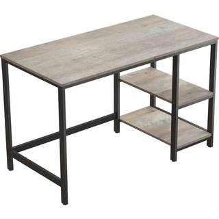 VASAGLE computerbord, Skrivebord med 2 hylder, Greige og Sort