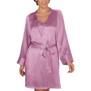 Lady Avenue Pure Silk Short Kimono - Pink - Medium