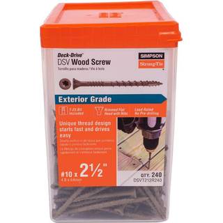 Simpson Strong-Tie DSVT212R240- #10 x 2-1/2 """" T-25 Tan Decking Screw 240ct