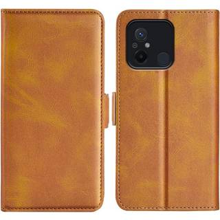 SKALO Xiaomi Redmi 12C 4G Premium Wallet Flip Cover - Lys brun