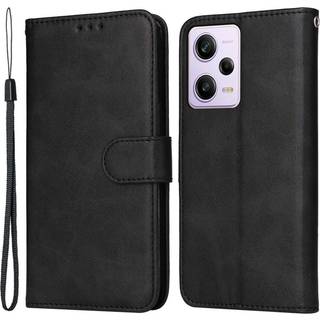 SKALO Xiaomi Redmi Note 12 Pro 5G Flip Cover m. pung i PU-læder - Sort