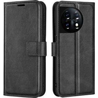 SKALO OnePlus 11 5G Flip Cover m. pung i PU-læder - Sort