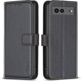 Google Pixel 7a BINFEN COLOR Præget Flip Cover - Sort