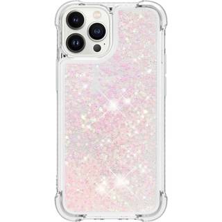 SKALO iPhone 15 Pro Kvicksand Glitter Hjerter TPU Cover - Pink