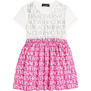 Versace Kids Logo cotton jersey T-shirt dress - pink - Y 10