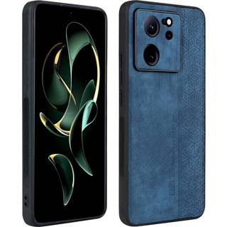 Xiaomi 13T / 13T AZNS Læderbelagt Plastik Bagside Cover m. Mønster - Blå