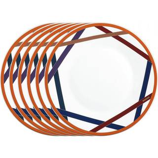 Missoni Tableware - 'Nastri' dinner plate, set of six in Multicolor Porcelain Fine Bone China