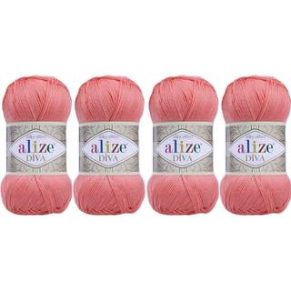 4 kugler h?ndstrikkegarn 100 % mikrofiber akrylgarn Alize Diva silkeeffekttr?d H?klet kunst blondeh?ndv?rk Parti med 4 n?gler 400gr 1532yds (619)