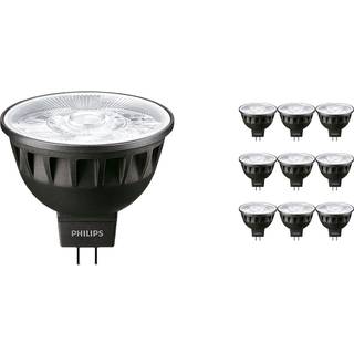 Fordelspakke 10x Philips Master LED Spot GU5.3 MR16 7.5W 485lm 36D - 927 ekstra varm hvid | bedste farvegengivelse - dæmpbar - erstatter 50W