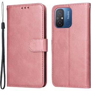 SKALO Xiaomi Redmi 12C 4G Flip Cover m. pung i PU-læder - Pink