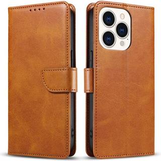 SKALO iPhone 15 Plus Premium Wallet Flip Cover - Lys brun