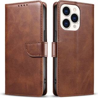 SKALO iPhone 15 Plus Premium Wallet Flip Cover - Brun