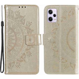 SKALO Xiaomi Redmi Note 12 Pro 5G Mandala Flip Cover - Guld