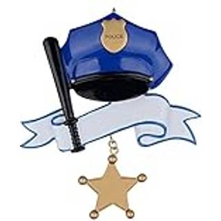 Worldwide Personaliseret politi julepynt 2024 Tilpasset cop cap keepsake gaver til politimand holdbar politi juletr?indretning